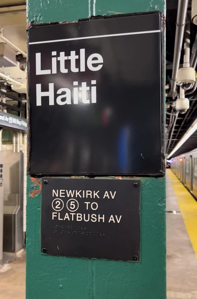 Little Haiti subway platform sign, Newkirk Avenue, Brooklyn